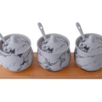 Marble Bamboo Canisters Set