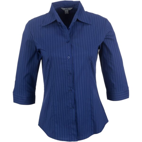 Ladies 3/4 Sleeve Manhattan Striped Shirt