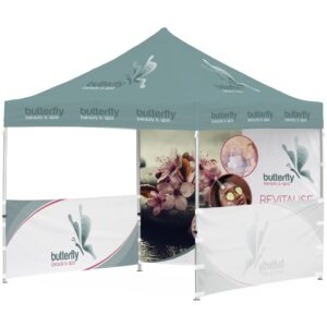 Ovation Sublimated Gazebo 3m X 3m - 2 Half-Wall Skins - 1 Full-Wall Skin