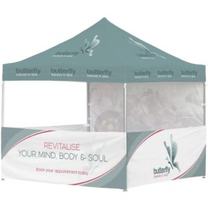 Ovation Sublimated Gazebo 3m X 3m - 3 Half-Wall Skins - 1 Full-Wall Skin