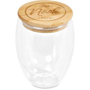 Okiyo Moco Glass & Bamboo Double-Wall Cup - 350ml