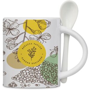 Eden Sublimation Ceramic Coffee Mug & Spoon Set - 320ml