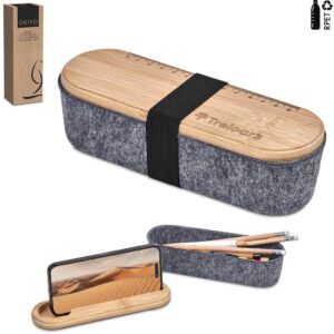 Okiyo Byoga Recycled PET Felt & Bamboo Stationery Case