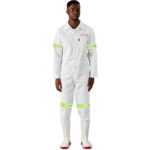 Safety Polycotton Boiler Suit - Reflective Arms & Legs - Yellow Tape