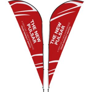 Legend 2M Sublimated Sharkfin Double-Sided Flying Banner - 1 complete unit